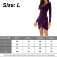 thumbnail image 2 of Vestido de cóctel con escote en V, manga larga, tubo de terciopelo plisado, 2 of 6