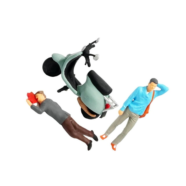 Ruiboury 1/64 Traffic Accident Scene Model for Photo Ornament Props Collectibles accident blue