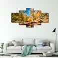 thumbnail image 3 of TISHIRON 5PCS Framed Canvas Wall Art Set,60"x32" Zion National Park Fall Landscape Canvas Art Decor, 3 of 7