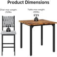 thumbnail image 5 of BAXLUXE 5-Piece Dining Set, 4-Person Kitchen Dining Table Set, Kitchen Dining Table with 4 Velvet-Upholstered Chairs, Suitable for Kitchens, Dining Rooms, Apartments, and Breakfast Nooks, Brown/Gray, 5 of 8