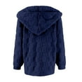 thumbnail image 3 of DHFJKG Women’s Open Front Fuzzy Cardigan Solid Color Plaid Casual Hooded Mid-Long Jacket Long Sleeve For Autumn Winter Cozy Coats, 3 of 4