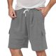 thumbnail image 1 of Pantalones cortos holgados con cordón para hombre - Poliéster, cintura elástica, transpirables, informales/para actividades al aire libre, pantalones cortos (S-XXXL), 1 of 8