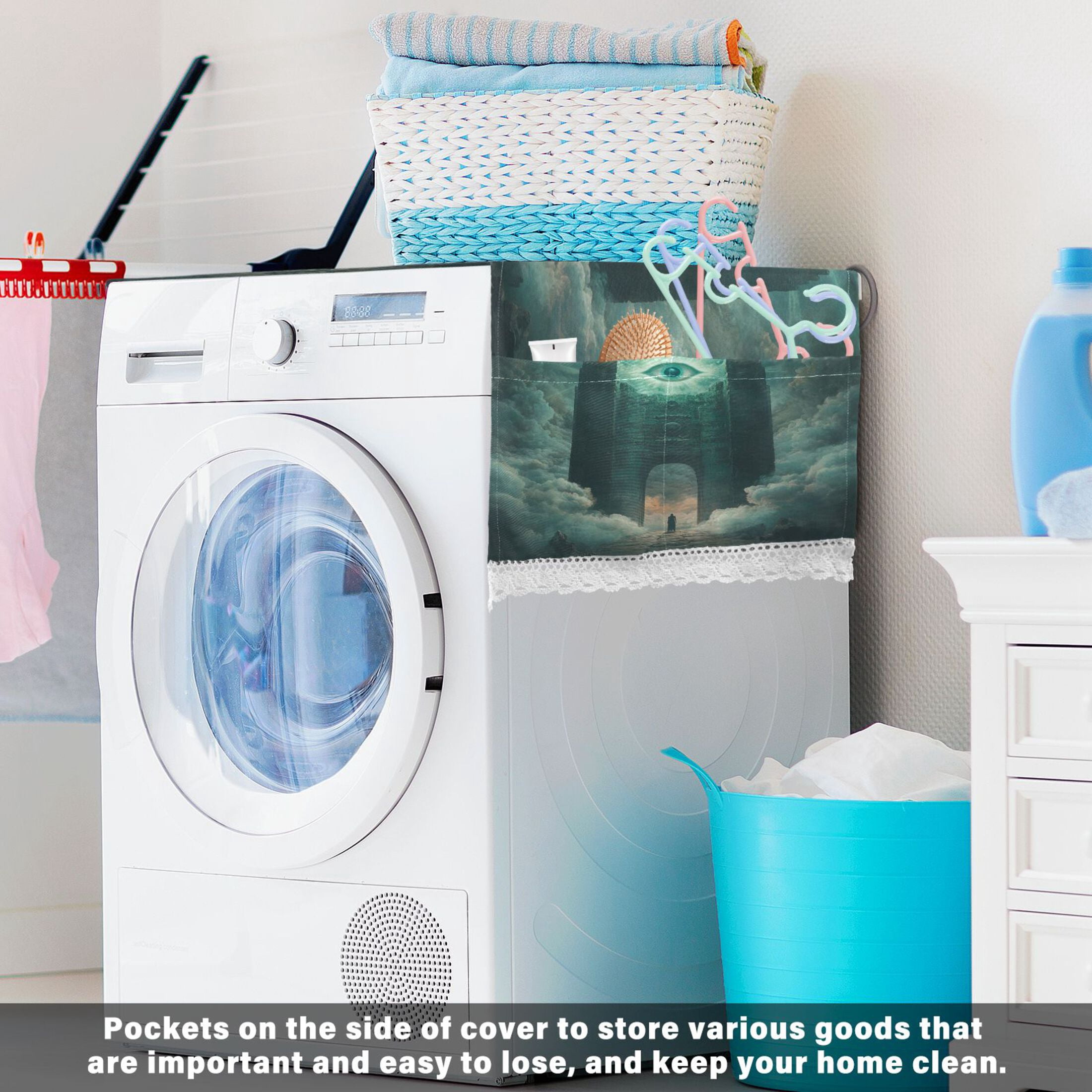 WOBOGO The Eye Of Heaven Washing Machine Cloth Dryer Refrigerator Top Cover Protective Non-Slip Mat For Kitchen Laundry