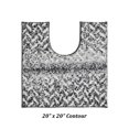 thumbnail image 4 of Better Trends U Shape Contour 20” x 20” Bath Rug Mat Non-Slip Micro Polyester Bath Rugs for Bathroom Floor, Shower, Tub, Toilet Casablanca Collection - (Gray), 4 of 5
