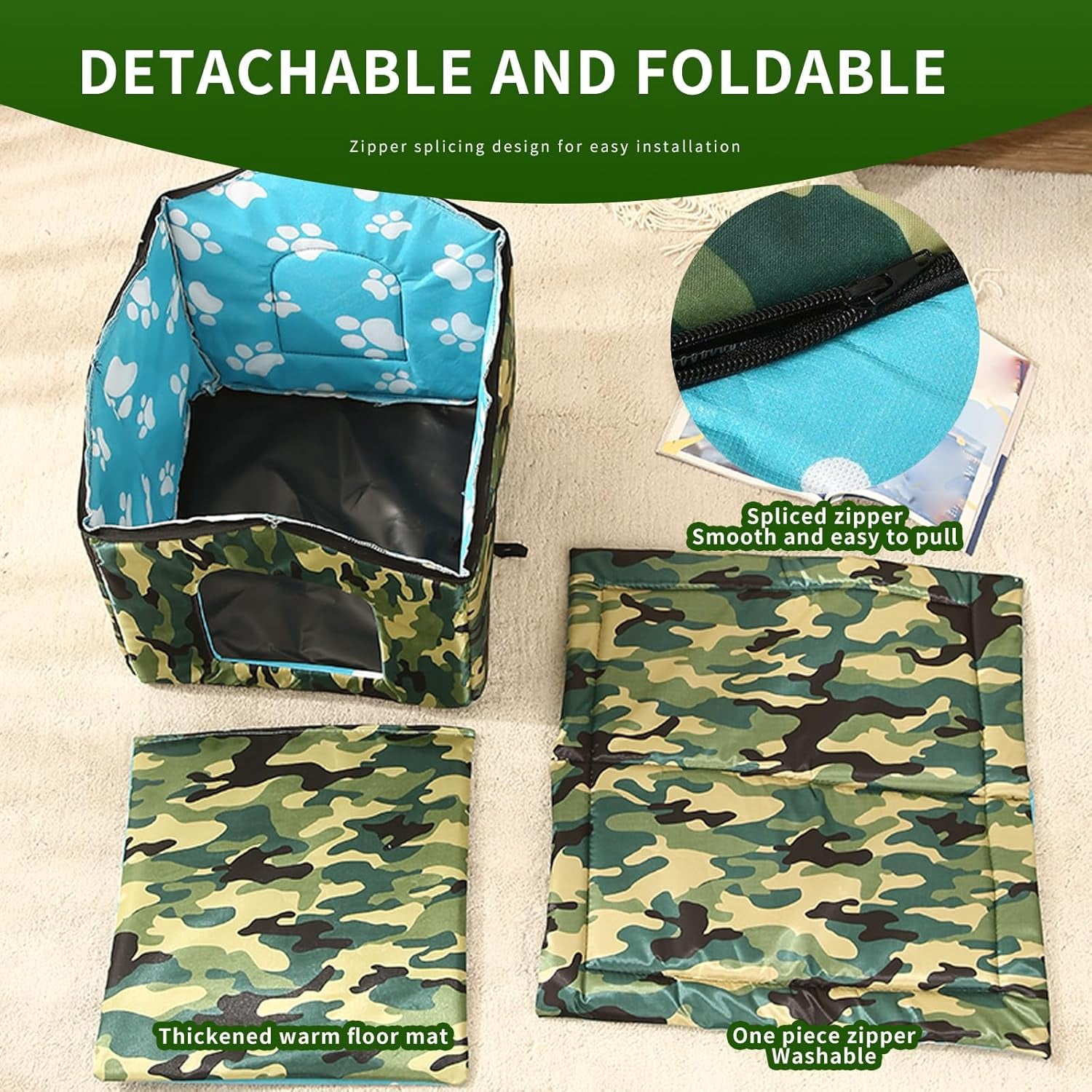 Outdoor Pet House, Waterproof Dog Cat Bed House for Dogs, Cats, Rabbits(Coffee,Medium)