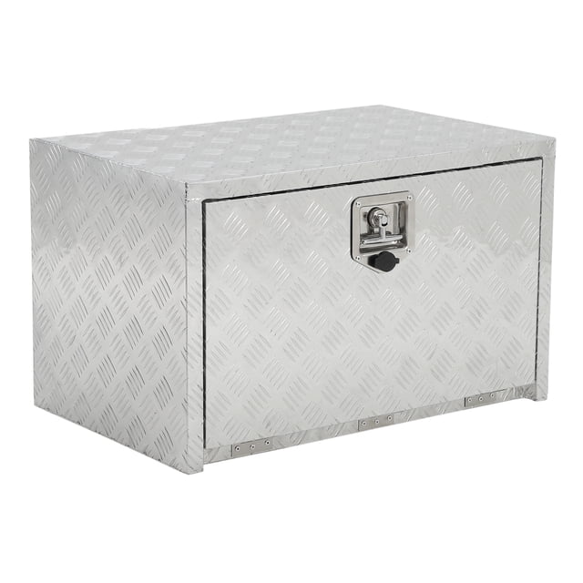 Heavy Duty Aluminum Diamond Plate Tool Box Chest for Pickup Truck Bed, RV, Trailer - Large Capacity Secure Storage Organizer - Lockable with Keys - Side or Underbody Mount
