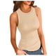 thumbnail image 1 of Camiseta sin mangas de canalé para mujer: corte ajustado, espalda nadadora, poliéster, chaleco informal de verano, tallas S-XL, US 4-10, 1 of 4