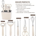 thumbnail image 2 of Pelador de Verduras, 6 Piezas Utensilios de Cocina con Bloque Acero Inoxidable Tijeras Pelador Batidora y Sacacorchos y Que Son Útiles para Cortar Frutas Verduras y Abrir Botellas, Pela papas, 2 of 4