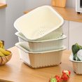 thumbnail image 4 of Cesta de drenaje Fiudx para lavabo de verduras de doble capa bandeja de plástico para frutas, 4 of 7