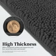 thumbnail image 4 of Easy-Going Luxury Chenille Shag Bath Rugs, Non Slip Bath Mat for Bathroom Floor, 20"x32", Dark Gray, 4 of 7