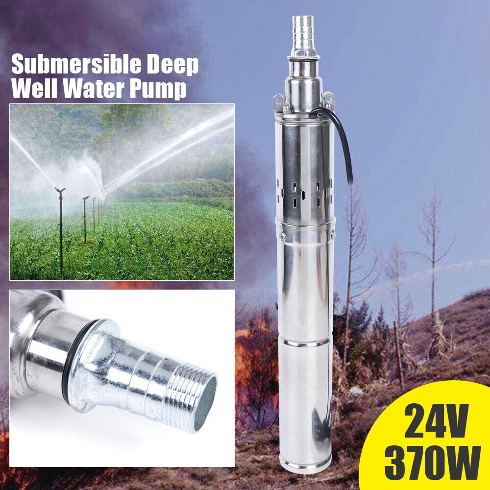 370W 24V Solar Water Pump Deep Well Solar Submersible Pump head 65m stainless