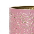 thumbnail image 3 of Floral Metal Waste Basket With Gold Base - Pink & Gold - 10"H x 8"W, 3 of 4