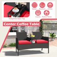 thumbnail image 5 of YYAo Patio Seating Sets,Outdoor Conversation Sets,Patio Loveseat with Built-in Table for Backyard Porch-Red, 5 of 10