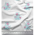 thumbnail image 1 of Soimoi Poly Georgette Fabric Leaves & Floral Block Printed Craft Fabric by The Yard 52 Inch Wide, 1 of 3