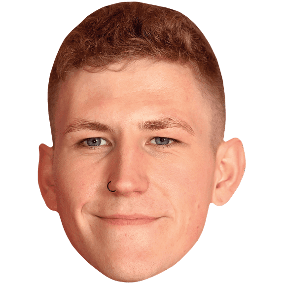 Nathan Evans (Smile) Celebrity Mask, Flat Card Face, Fancy Dress Mask