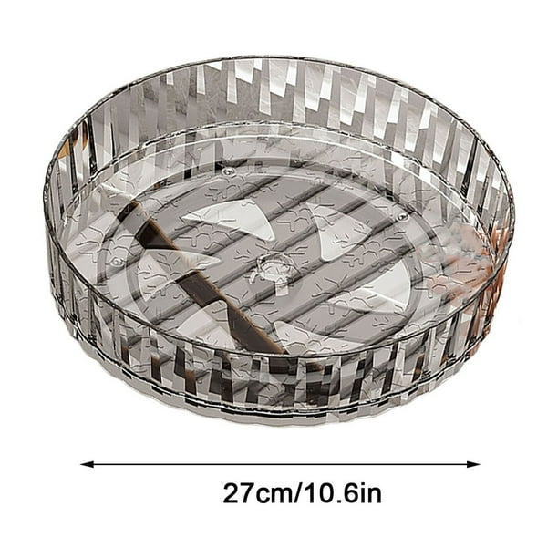 Estante giratorio para cocinas, almacenamiento de especias y cosméticos, organizador de estantes de cocina, estante metálico con base de madera, diseño de 2 niveles, para armarios de cocina.