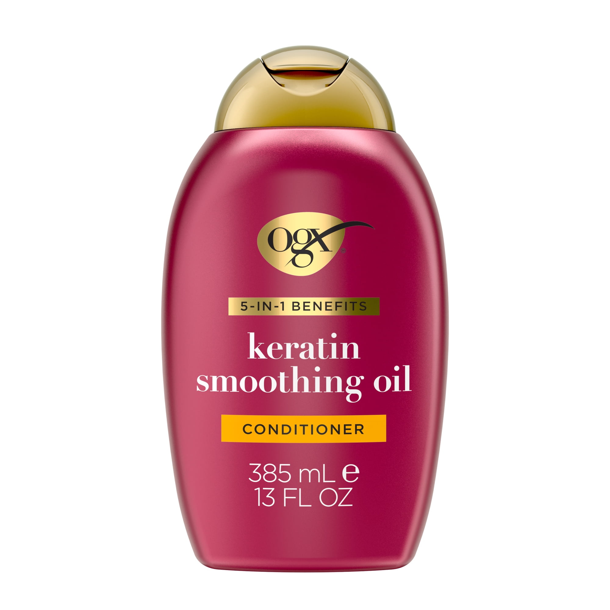 OGX Frizz-Free + Keratin Smoothing Oil Conditioner, 5-in-1 Frizz Control, 13 fl oz
