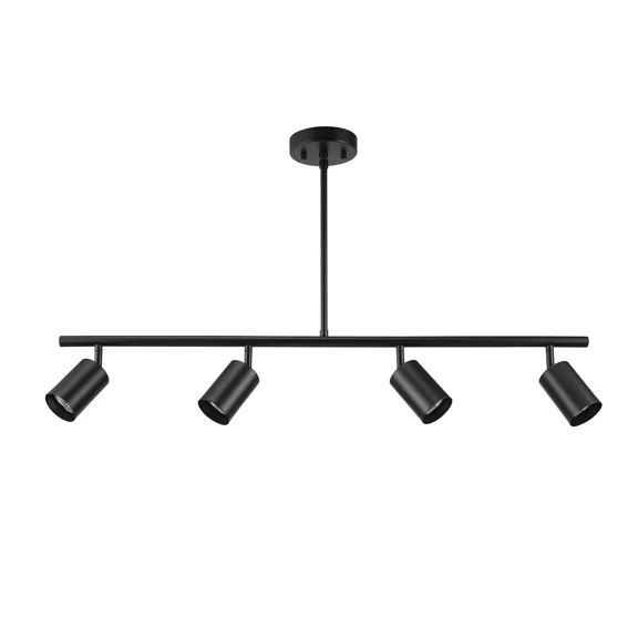 Globe Electric Contemporary 4-Light Matte Black Adjustable Height Track Light