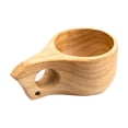 thumbnail image 1 of Taza de madera Taza de leche de madera de goma Taza finlandesa Taza con asa para café Taza para acampar al aire libre Taza de agua portátil, 1 of 1
