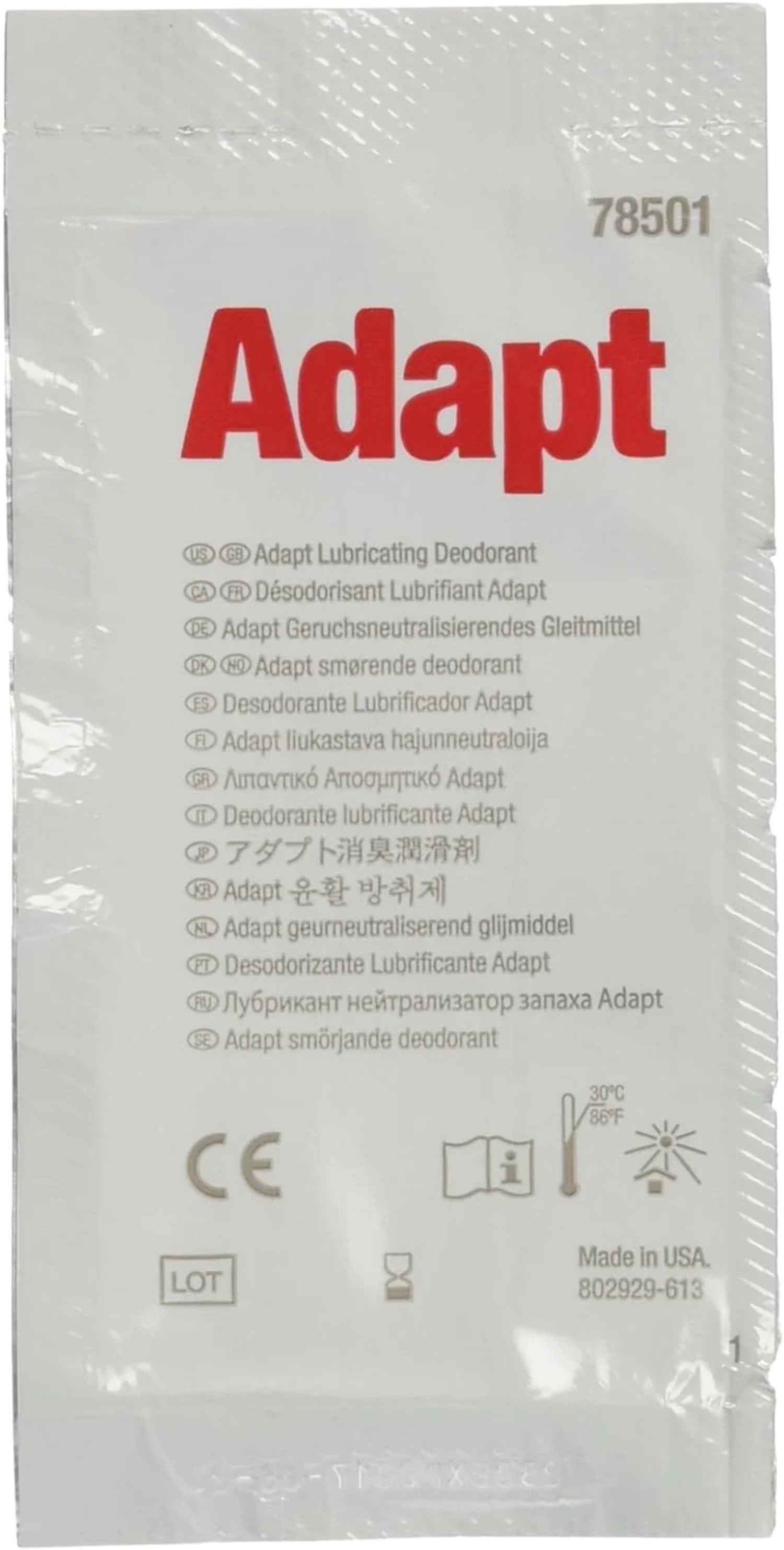 Adapt Lubricating Deodorant 8Ml Packet-Box of 50