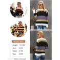 thumbnail image 3 of BESTSPR Fall Sweaters for Women 2023 Long Sleeve Color Block Striped Sweaters Casual Crew Neck Knitted Tops Pullover Jumper Drawstring, 3 of 5
