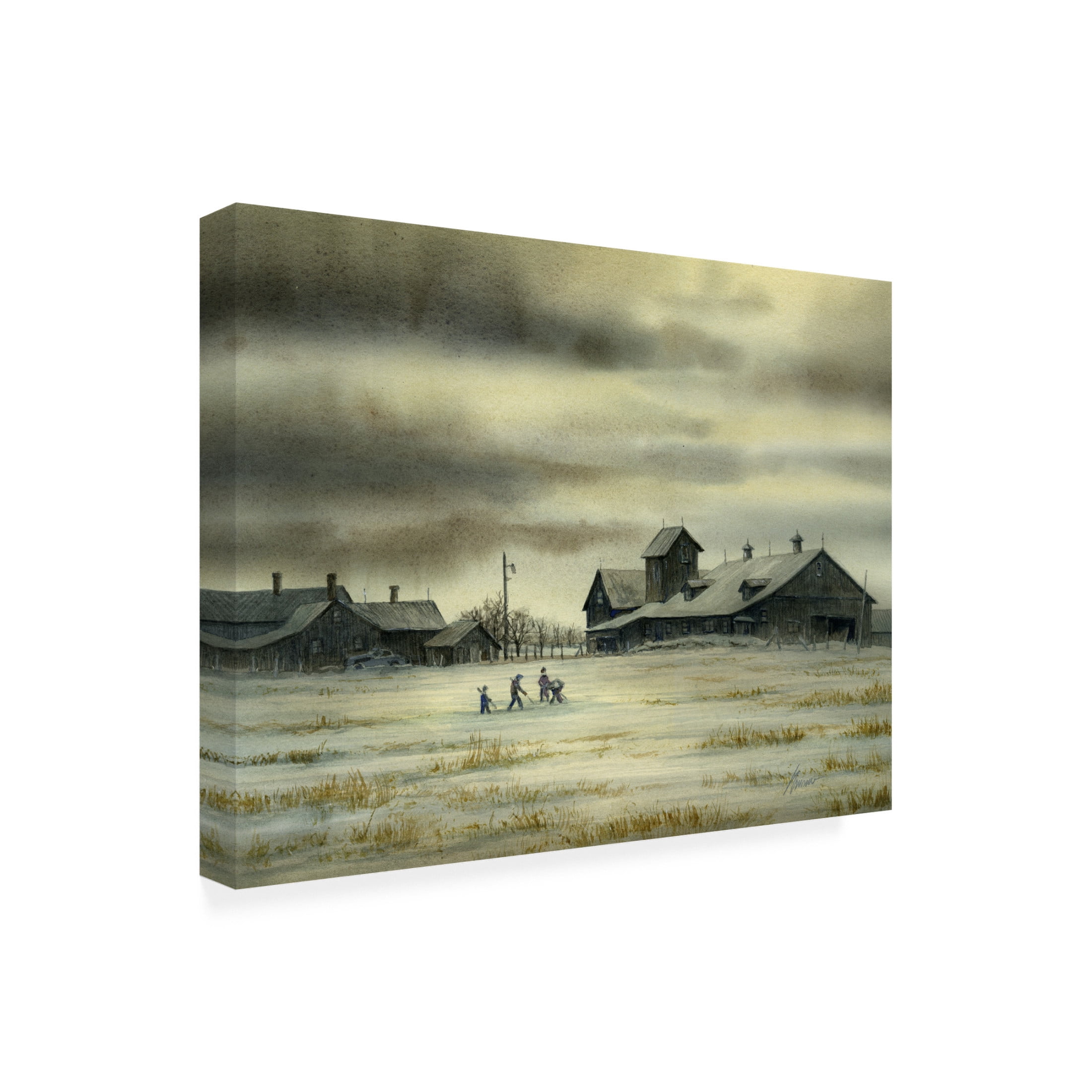 Canvas Wall Art - John Morrow 'Home game' Wall Art for Living Room, Bedroom, or Office Décor by Trademark Fine Art - 24 x 24 Inches