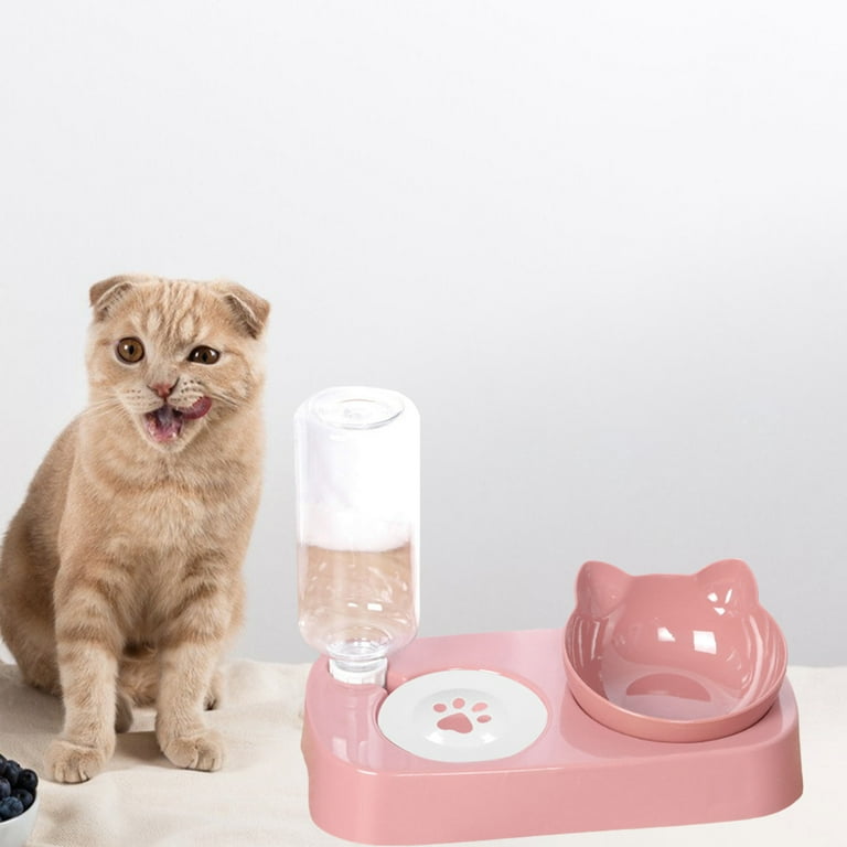 Two-Toned Double Wall Insulated Dog & Cat Stainless Steel Feeder Food Bowl/Dish FluffyPaw Color: Pink