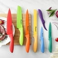 thumbnail image 2 of Wanbasion Rainbow Kitchen Knife Set Dishwasher Safe, Sharp Stainless Steel Knife Set, Kitchen Knives Sets Professional With Sheaths, 7 Knives with 7 Blade Guards Non Stick, 2 of 7