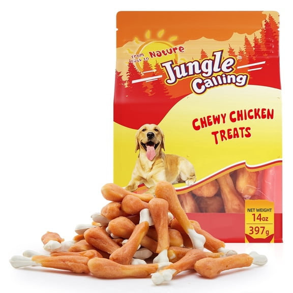 Jungle Calling Chicken Calcium Bone Dog Treats, 14-oz bag