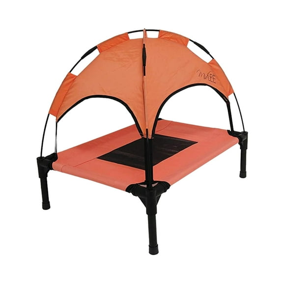 Midlee Salmon Dog Cot with Canopy (24" x 30")