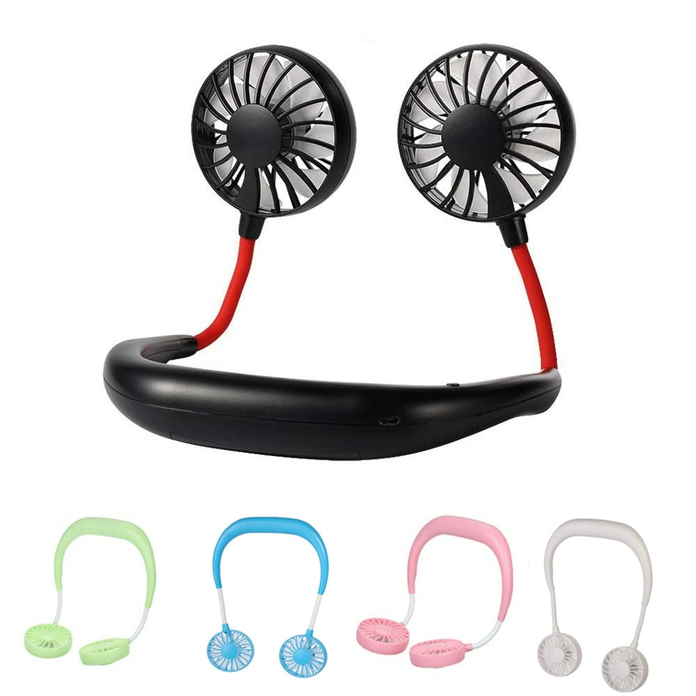 Portable Neck Fan Hand Free Mini Fans USB neck hang fan, 360 Degree Free Rotation cooling fan