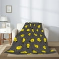 thumbnail image 2 of Throw Blanket for Couch Sofa and Bed, yellow Light Bulb Pattern Super Soft Plush Throw Blanket, Fuzzy Cuteness Comfy Warm Washable Flannel Blanket & Throws for All Season, 2 of 5