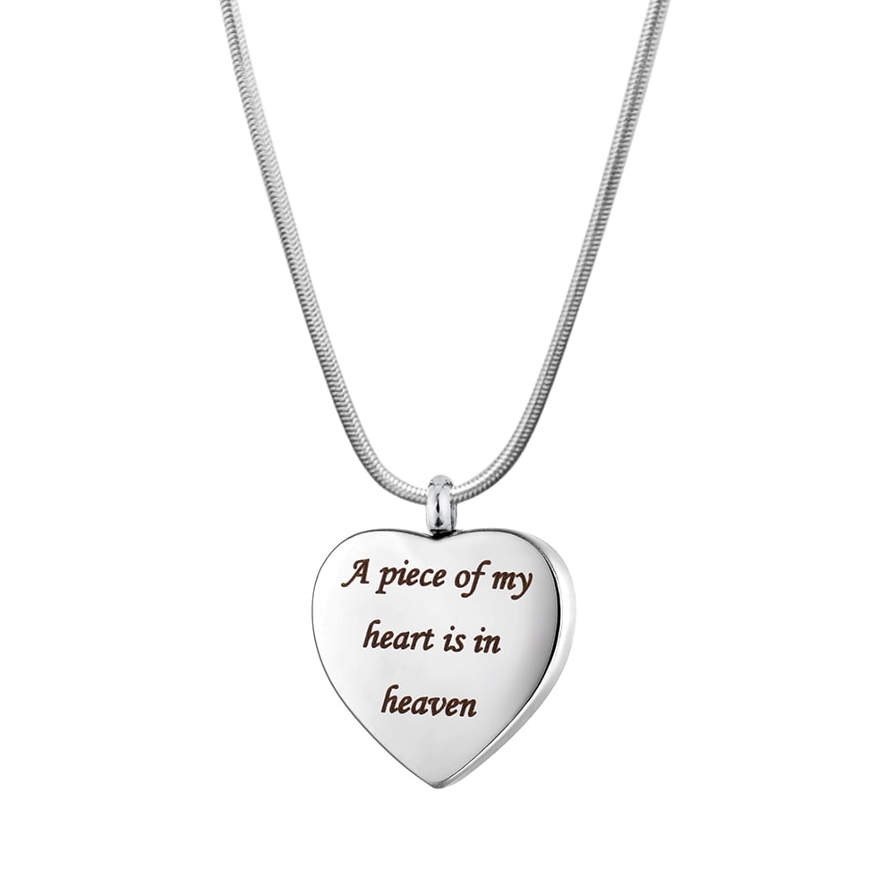 ZARABE Cremation Urn Necklace Ill Hold You in My Heart Until I Hold You in Heaven Ashes Keepsake Memorial Jewelry