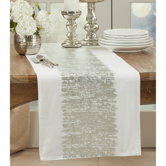 Saro Lifestyle Metallic Banded Design Table Runner