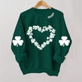 thumbnail image 2 of LEKWK Womens St Patricks Day Tops Heart Clover Pattern Graphic Tees Round Neck Sweater Tops Irish Collar Text Daily Wear, 2 of 4