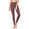 thumbnail image 2 of Made by Johnny Women's Peached Front Seamless Foldable Waist Leggings with Inner Pocket Full-Length Yoga Pants M DUSTY_RED, 2 of 6