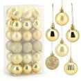 thumbnail image 2 of Gustave 36Pcs Christmas Balls Ornaments Set 1.6" Shatterproof Hanging Ball Xmas Tree Plastic Baubles for Holiday Wedding Party Decorations "Gold", 2 of 8
