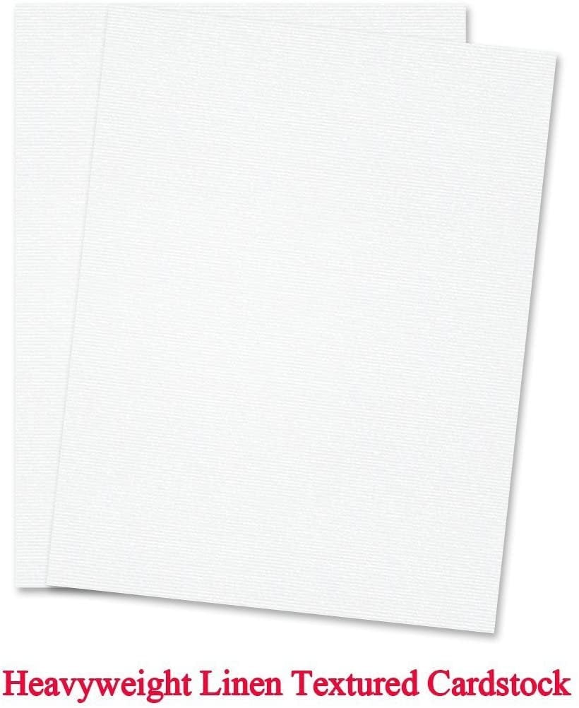 White Linen Textured 8 1/2 X 11 Inches Card Stock 80Lb. 25 Papers Per