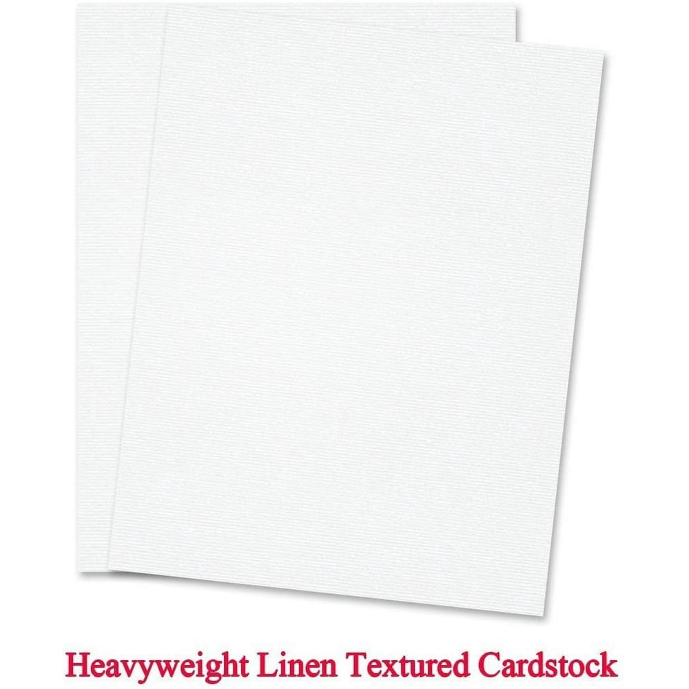 White Linen Textured 8 1/2 X 11 Inches Card Stock 80Lb. 25 Papers Per