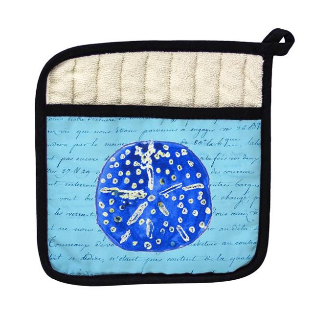 Betsy Drake PT989 Blue Sand Dollar Pot Holder