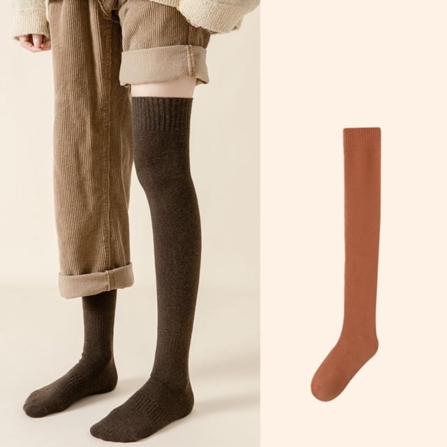 Chaussettes Mi-Longues pour Femmes Femmes Randonnée Chaudes Hiver Épaisses Chaudes Confortables Bottes Bas Bas de compression Rouge