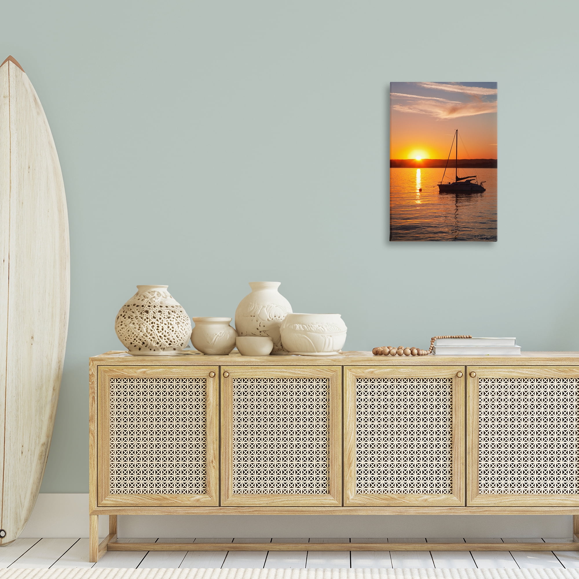 Stupell Industries Boat Ride at Sunset Landscape Photography Gallery Wrapped Canvas Art Print Wall Art, 20 x 30