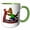 Green/White, variant on 3drose, Cool Funny Roadrunner Running on Treadmill Fitness Cartoon, 11oz Two-tone Green Mug