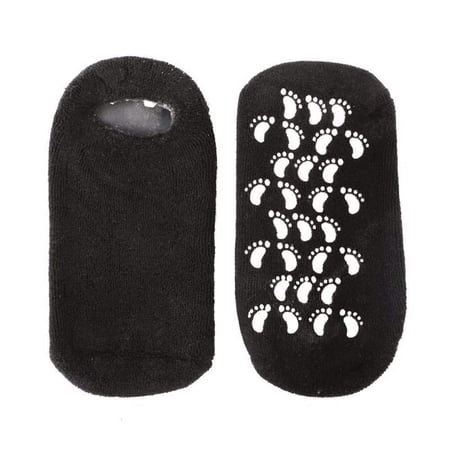 1 Pair Feet Spa Moisturizing Gel Socks Exfoliating Dry Cracked Soft Skin Sock Pedicure Foot Care Tool Beauty Foot Care (Black)