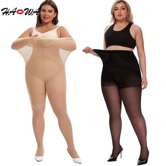 2pcs Elastic Plus Size Sheer Tights for Women 20D Pantyhose Ultra Thin Sexy Hosiery Black Stockings Body Shaper Leggings
