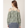 thumbnail image 2 of Moomaya Women Printed Long Sleeves Top, Off Shoulder Front Buttoned Shirt, 2 of 8