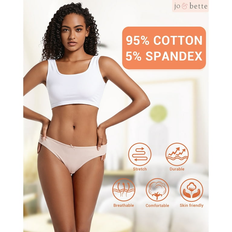 Jo & Bette Panties for Women, Cotton Thong Underwear, Womens Lingerie  Panties Set, 6 or 12 Pack