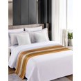 thumbnail image 4 of Bed Runner Scarf Twin Size, Farmhouse Yellow Brown Stain Bed Runners & Scarves for Foot of Beds, Vintage Wooden Striped Decorative Bedding Runner Scarf for Hotel Home Bedroom 71 x20 Inch, 4 of 6