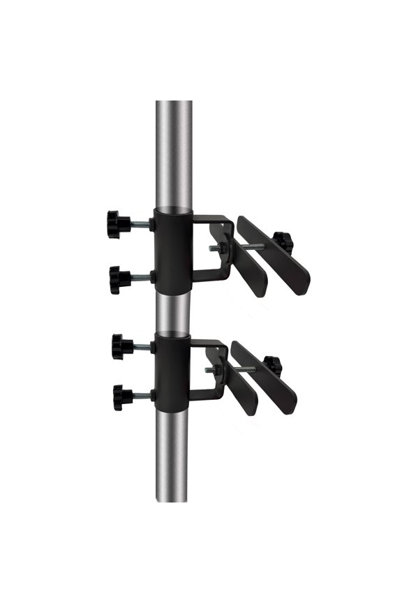 2Pcs Heavy-Duty Adjustable Patio Umbrella Holder, Outdoor Metal Clamp Umbrella Base and Stand for Fixed Deck Railings and Poles
