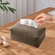 thumbnail image 4 of Funda de piel sintética para caja de pañuelos | Elegante organizador de papel de mesa para el hogar, la oficina y el coche | Blanco, gris o marrón, 4 of 6